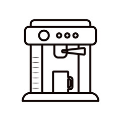 Isolated coffee machine with mug line style icon vector design