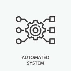 Obraz premium Automated system line icon on white background.