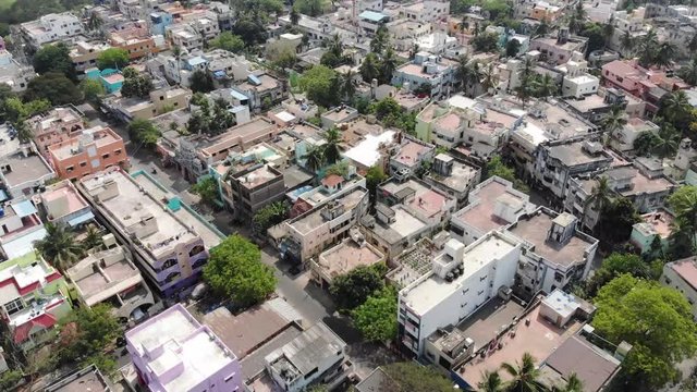 Aerial 4K Footage Of Chennai India. The Chennai City Is Closed On March2020 Due To Covid19 Curfew.