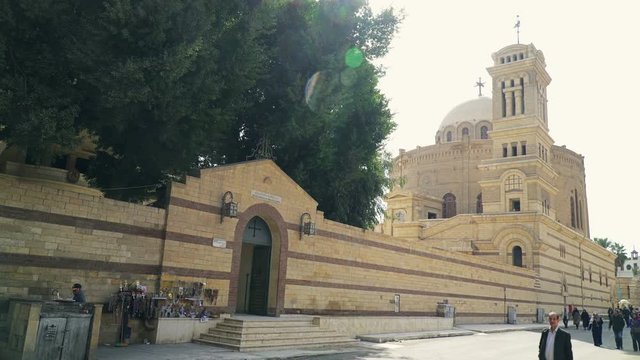 The Church of St. George, a Greek Orthodox church seen from Mar Girgis street in Coptic Cairo, Egypt