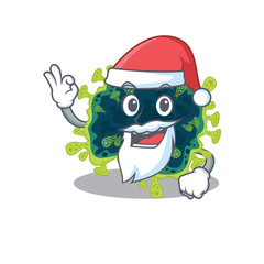 beta coronavirus in Santa cartoon character design showing ok finger