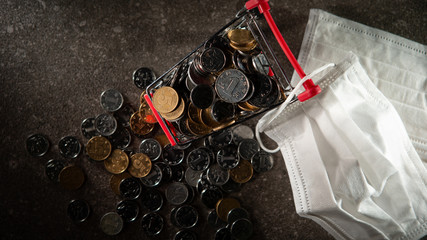 Shopping cart and medical mask