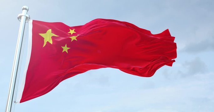 China Flag Waving loop 4K
