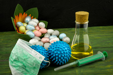 Virus pandemic and celebrating Easter concept