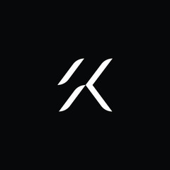 Fototapeta na wymiar Minimal elegant monogram art logo. Outstanding professional trendy awesome artistic SK KS initial based Alphabet icon logo. Premium Business logo White color on black background