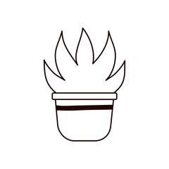 plant inside pot line style icon vector design