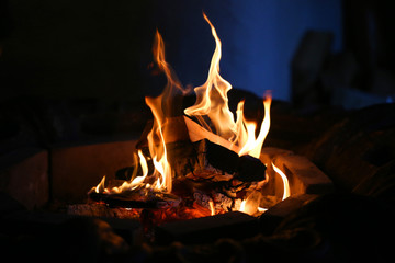 Photo macro of fire flames