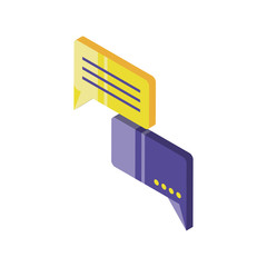 digital conversation on white background