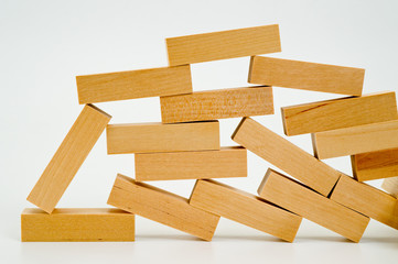 A puzzle game made of wooden blocks. Background for the development of imagination and spatial thinking.