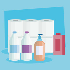 set of cleaning products icons vector illustration design
