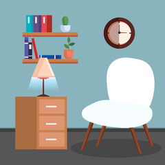 living room home place with chair vector illustration design