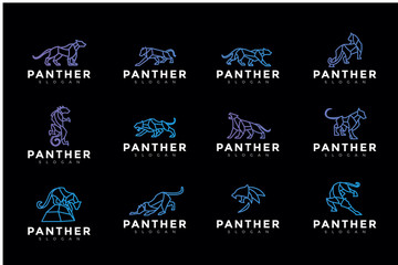 pack of polygon panther logo. modern icon, template illustration © Inov