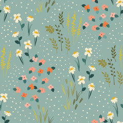 Floral abstract seamless pattern. Vector design for different surfases.
