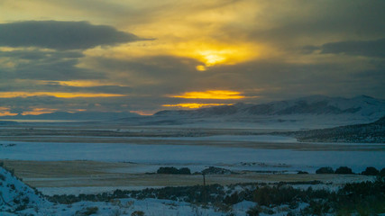 sunset over the mountains