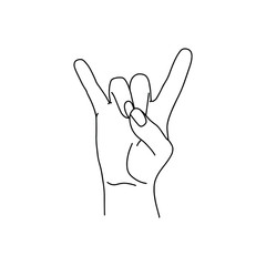 Mudra - Apana. Hands vector illustration. Yogic hand gesture. Black and white linear style.