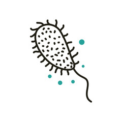 Isolated virus with legs half line half color style icon vector design