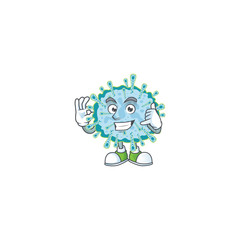 Call me funny gesture coronavirus illness mascot cartoon design