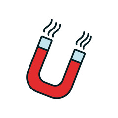 Isolated magnet line and fill style icon vector design