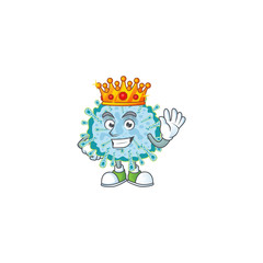 A Charismatic King of coronavirus illness cartoon character design