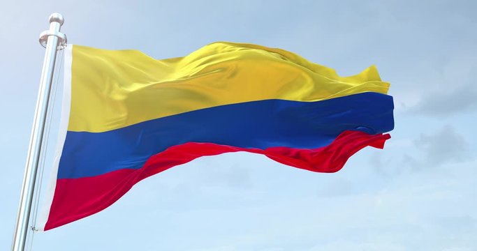 Colombia Flag Waving loop 4K