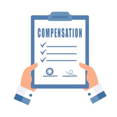  Сompensation. Reimbursement loss. Vector image on a white background.