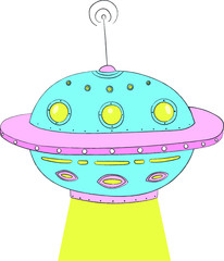 Fictional flying saucer without background