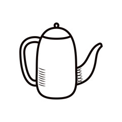 Isolated coffee kettle line style icon vector design