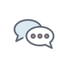 Chat Bubble Vector Colour With Line Icon Illustration