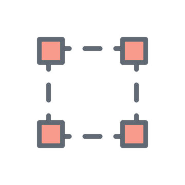 Transform Box Vector Colour With Line Icon Illustration