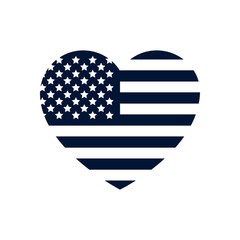 Obraz premium Isolated usa heart silhouette style icon vector design