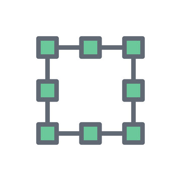 Transform Box Vector Colour With Line Icon Illustration