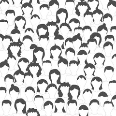 Crowd. Workers group, people in parade or in protest. Flat style. Vector background.