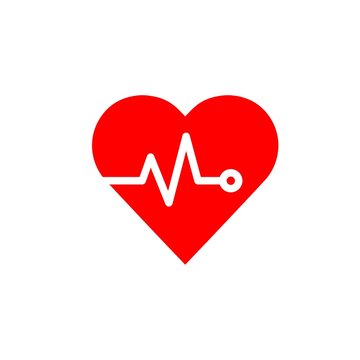 Heart Rate Design Element Over White Background