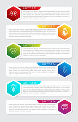 Infographics vector design for report, diagram and layout with 6 processes