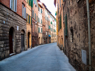 Ancient street in Siena, Italy