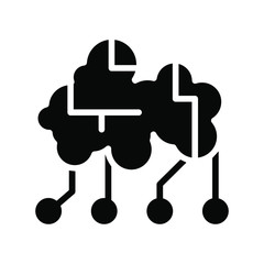 Cloud computer best the icon , template vector design logo emblem isolated illustration , data hosting connection business system , outline solid background white