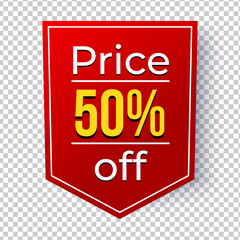 Promotional labels apply to the top of advertising media or paper. Sales label concept.