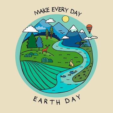 Happy earth day banner to celebrate environmental safety