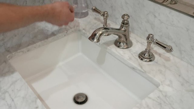 The proper way to wash hands to stop the spread of germs. 