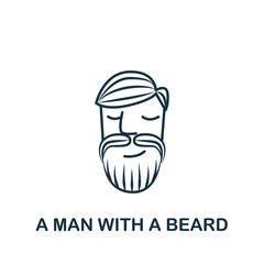 A Man With A Beard icon from barber shop collection. Simple line element A Man With A Beard symbol for templates, web design and infographics