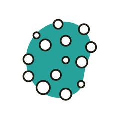 Isolated virus with spheres half line half color style icon vector design