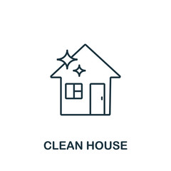 Clean House icon from cleaning collection. Simple line element Clean House symbol for templates, web design and infographics