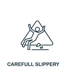 Careful Slippery icon from cleaning collection. Simple line element Careful Slippery symbol for templates, web design and infographics