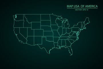 Obraz premium usa map - blue pastel graphic background . Vector illustration eps 10. - Vector