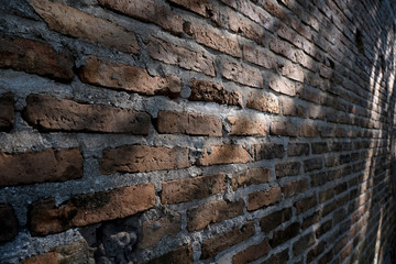 Background of old vintage dirty brick wall. wall with space.