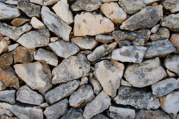 Wall of large natural stones.