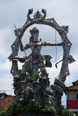 Statue on roundabout in Bali, Indonesia