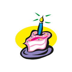 Birthday cake isolated on a white background in EPS10