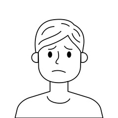 young man worried avatar character icon vector illustration design