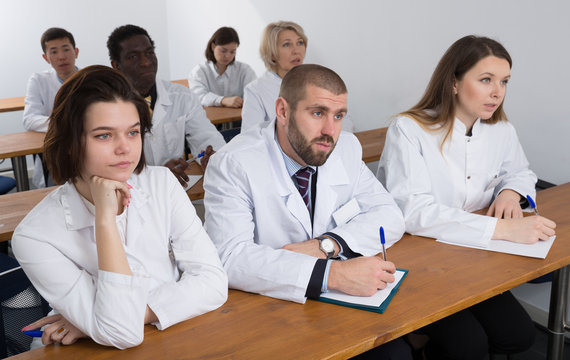 Medics sitting in lecture hall